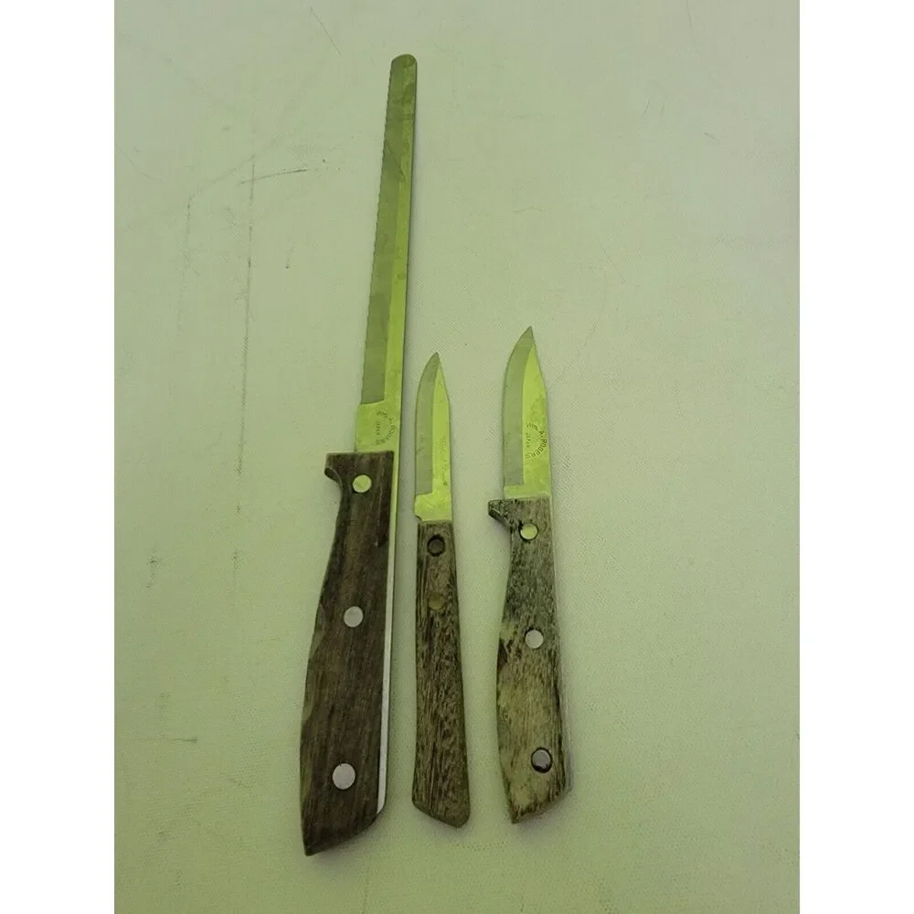 Lot Of 3 Kitchen Knives 1 Hanford Forge And 2‎ WM Roger's Stainless Japan